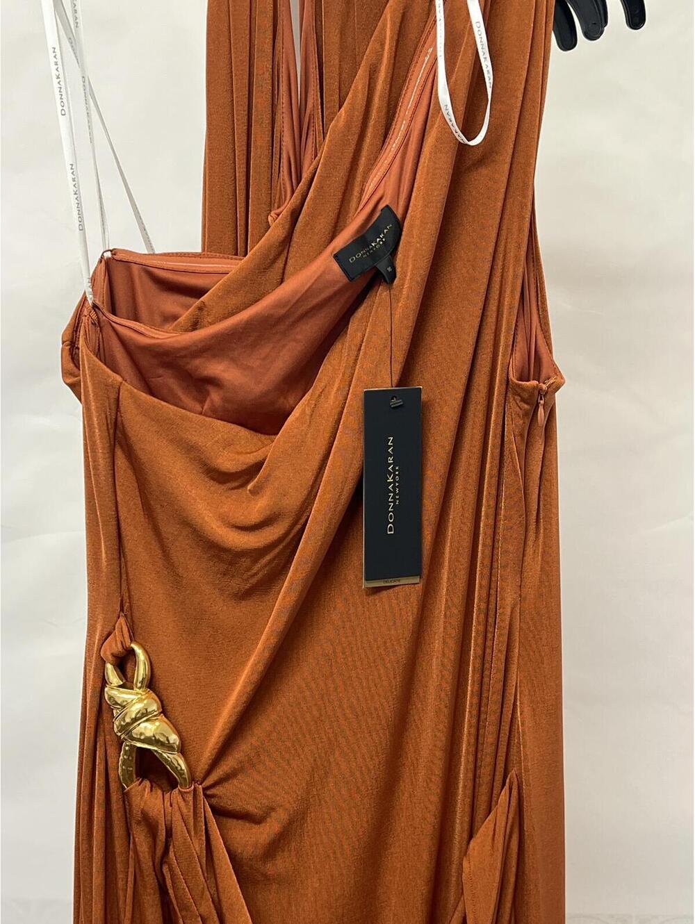 Donna Karan New York Women's Asymmetric Slinky-Knit Gown - Picture 4 of 8